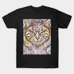 A Cat and An Owl Mosaic Mash-Up T-Shirt